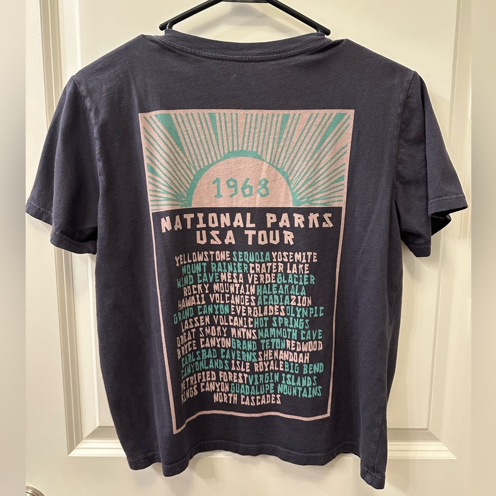 💫Parks Project Women’s 1968 All Parks Boxy Tee, Dark Gray, XS, Gently Worn - Picture 9 of 15